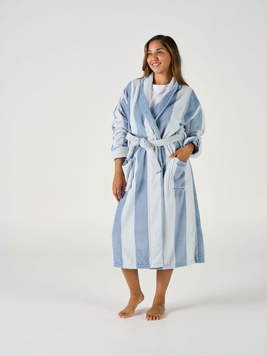 Linen House Ocean City Stripe Bathrobe