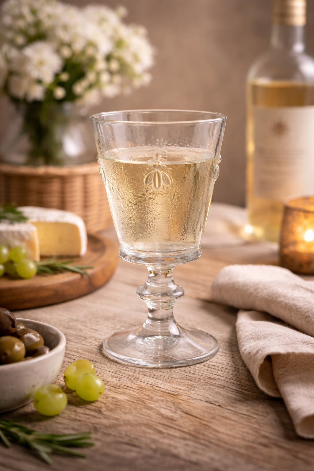 French Country Bee Wine Glass Set of 6, image 4