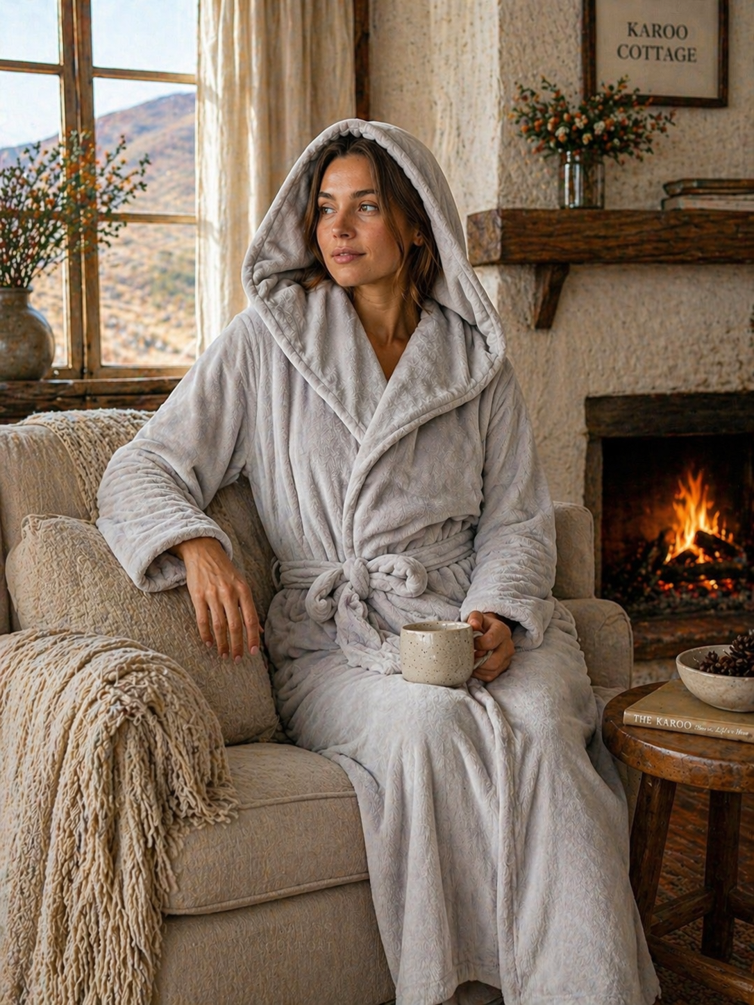 Lila Rose Lux Hoodie Robe - Grey, image 2