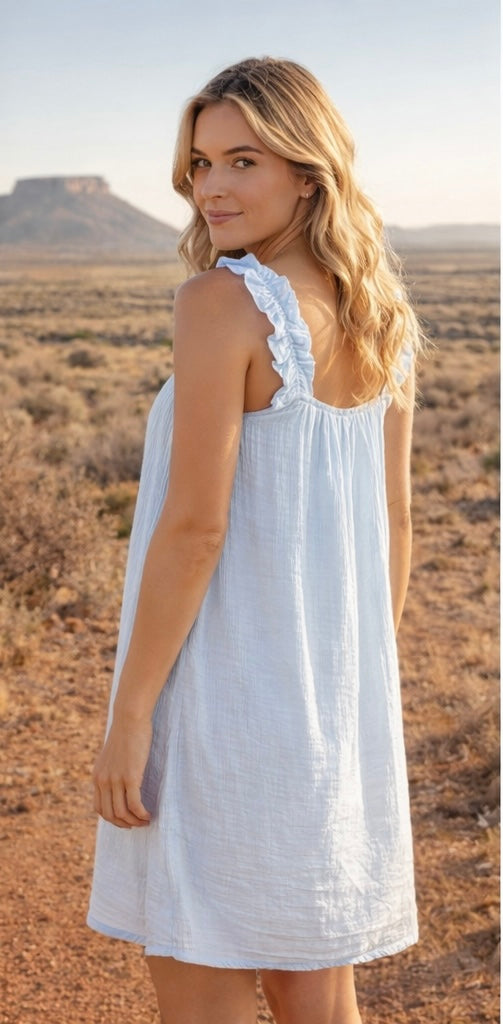 Lila Rose Baby Doll Style Chemise -Soft Blue, image 2