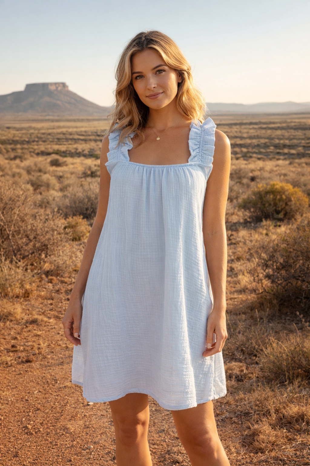 Lila Rose Baby Doll Style Chemise -Soft Blue, image 1
