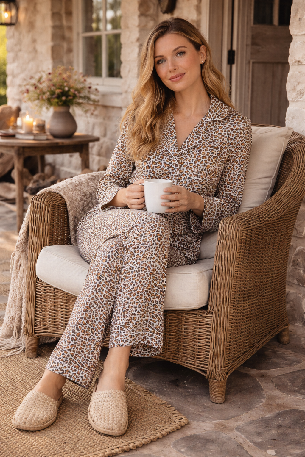 Lila Rose Classic Style Animal Print PJ Set, image 2