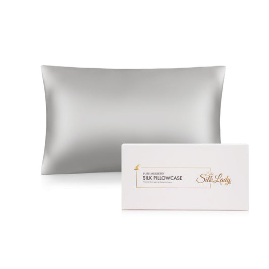 100% Pure Silk Pillowcase- Dove Grey