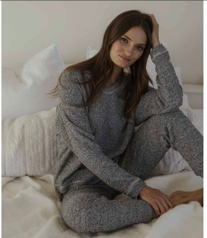 Snuggle PJ Set in Salt + Pepper